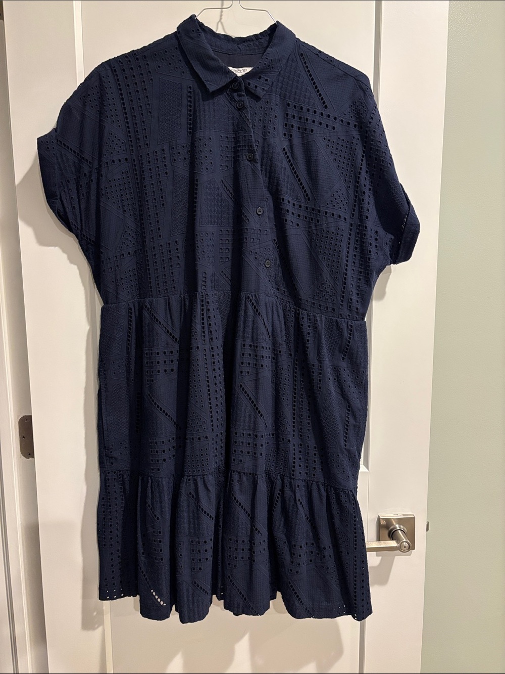 Chico’s Women’s Short Sleeve Eyelet Dress 3.5 or 18